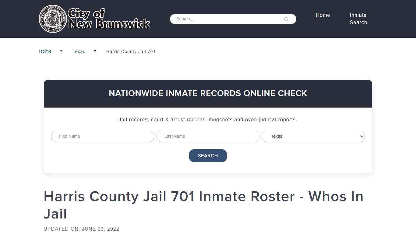 Harris County Jail 701 Inmate Roster - Whos In Jail - New Brunswick